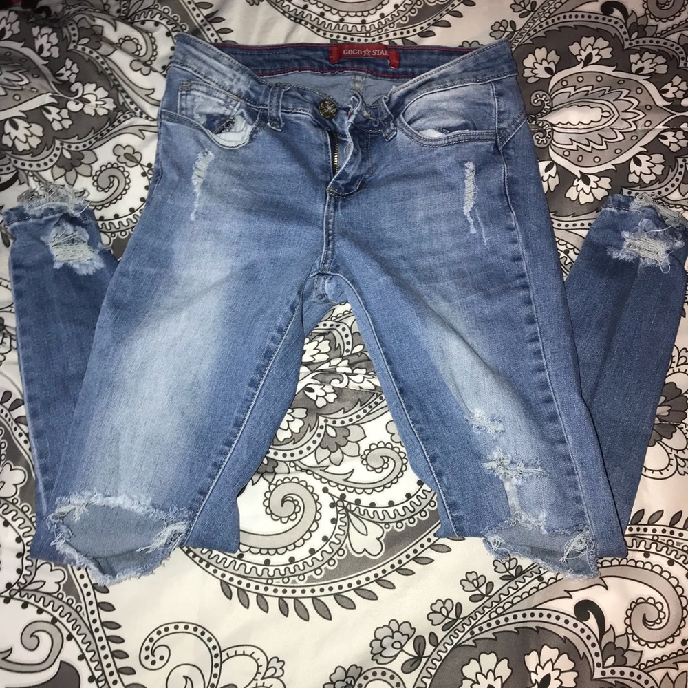 Distressed jeans